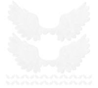 Mipcase 25pcs Angel Wing Applique DIY Sewing Decorations for Boy Girl Clothing Costumes White Patches for Embroidery Patch Projects