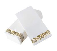 Mipcase 25Pcs Gold Disposable Napkins Foldable Dust Decorative Paper Napkins for Wedding Bridal Shower Party Banquet Table Use
