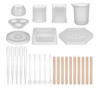 Mipcase 28pcs Resin Casting Silicone Moulds Set for DIY Crafts Crystal Cylinder Pendant Moulds with Coaster Shapes Small Silicone Kit for Jewelry Making and Epoxy Resin Art in UK