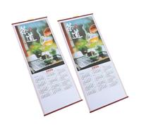 Mipcase 2pcs 2026 Chinese Calendar Wall Hanging Scrolls Paper Lunar Calendar with Detailed Printing Versatile Decoration Beautiful Design for Celebrating The Chinese New Year and Office