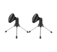 Mipcase 2pcs Adjustable Desk Mic Stand with Universal Mic Mount, Built to Last Metal and Plastic Desktop Microphone Bracket for Live Broadcast and Recording