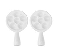 Mipcase 2pcs Ceramic Escargot Baking Trays with Handles, Heat-Resistant Snail Grill Plates for Oven Cooking and Serving, French Style Baked Snail Dishes for Home Kitchen