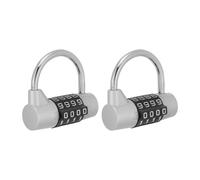 Mipcase 2pcs Combination Padlock Outdoor Combination Lock 4 Digit Zinc Alloy Silver Keyless Portable for Locker, Garage, Toolbox and Storage, Sports Use