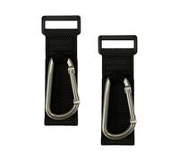 Mipcase 2pcs D-Shaped Stroller Hooks Silver, Heavy-Duty Hanging Hooks for Diaper Bags and Pushchair Accessories, Multi-Functional Pram Clips Compatible with Strollers and Nursery Bags
