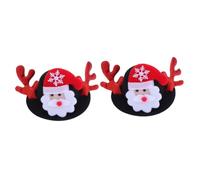 Mipcase 2pcs Dog Xmas Hat Chrismtas Hat Cat Top Hat for Pet Cat Christmas Hat Santa Claus Hat for Cat Xmas Outfits Antlers Hat Antler Dog Hat Pet Christmas Headpieces Antler Dog Cap