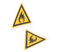 Mipcase 2pcs Fire Warning Safety Signs Flammable Hazard Decals 100mm Equilateral Triangle Stickers for Industrial Fire Safety and Hazard Identification