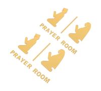 Mipcase 2pcs Gender Separated Prayer Sign Adhesive Reflective Prayer Door Sign Acrylic Pray Plaque for Public Space Mosque Office