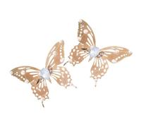 Mipcase 2pcs Gold Butterfly Hair Clips with Protein Crystal Inlay, Decorative Barrettes for Women, Wedding Hair Accessories for Special Occasions