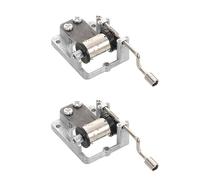 Mipcase 2pcs Hand Crank Music Box Movement Mechanism Metal Musical Box Parts for DIY Craft Projects Suitable for Educational and Making