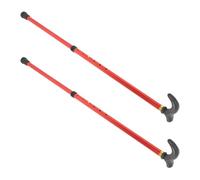 Mipcase 2pcs Height Adjustable Walking Stick Collapsible Walking Stick Aluminum Alloy 2-section Retractable Red Secure Lock Mechanism for Seniors Outdoor Walks Hiking