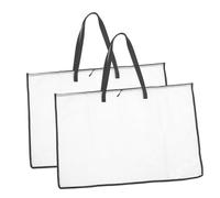Mipcase 2Pcs Large Capacity Transparent Portfolio Bag for Artwork Storage Durable Document Holder with Handheld Design for Posters Artwork and Office Supplies