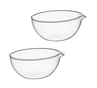 Mipcase 2pcs Mini Glass Prep Bowl Set Pouring Spout 200ml Kitchen Prep Bowls for Sauces and Ingredients Heat Resistant for Baking and Cooking