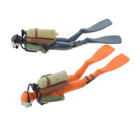 Mipcase 2Pcs Mini Scuba Diver Figurines Realistic Pvc Model Toys for Aquarium Decoration Landscape Ornament and Kids Educational Play