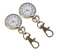 Mipcase 2pcs Nurse Fob Watch Keychain with Dial Easy-Read Pocket Watch for Healthcare Professionals Key Buckle Design Practical Gift for Nurses and Students