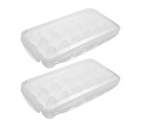 Mipcase 2pcs Plastic Egg Holder Container Stackable with Lid Egg Organizer for Fridge Kitchen Management Fridge Organization Effortless Cleaning Optimal Space Utilization
