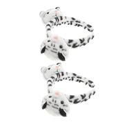 Mipcase 2pcs Plush Tiger Ear Headband for Cute Cartoon Animal Hair Accessory Soft Faux Tiger Shape Headband for Face Wash Makeup Photo Shoot Cosplay