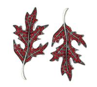 Mipcase 2Pcs Rhinestone Maple Leaf Brooch Pin Sparkling Crystal Autumn Lapel Pins Elegant Vintage Style Dress Accessories for Women Men Thanksgiving Birthday Party