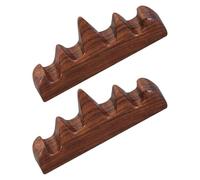 Mipcase 2pcs Rosewood Calligraphy Brush Holder with Carved Five-finger Mountain Design, Portable Wooden Brush Pen Stand for Chinese Writing, Painting, Desk Organizer for Home and School