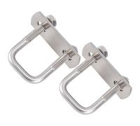 Mipcase 2pcs Stainless Steel Right-Angle Square Clamps M6x20x45 U-Shaped Screw Dampers for Industrial Fastening and Roofing Applications