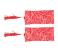 Mipcase 2pcs Traditional Chinese Dragon Pattern Red Envelopes Jade Button, Large Satin Money Pouches for Wedding and Festival Celebration, Chinese Wedding Red Envelopes Party Accessory