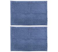 Mipcase 2pcs Washable Hamster Cage Liners Dark Blue Long Hair Guinea Pig and Rat Pee Pads Reusable Non-slip Pet Bedding for Small Animal Cages