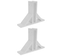 Mipcase 2pcs White Garden Fence Post Bases Set Fence Holder Supports for Yard and Flower Bed Edging Sturdy Lawn Stand Accessories for Outdoor Fixing