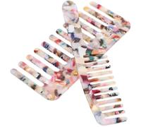 Mipcase 2pcs Wide Tooth Comb for Curly Hair with Acetate Plate, Suitable for Wet Or Dry Hair, Deep Penetration Detangle Comb for Hairdressing and Styling