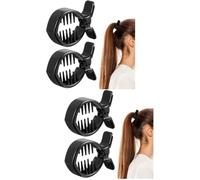 Mipcase 2sets Fish Tail Clip Ponytail Holder Round Toothed Hair Clip Strong Tension Claw Hair for Women 2pcs*2