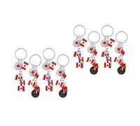 Mipcase 2sets Flag Keyring Maple Leaf Canada Keychain Key Fob Metal Key Holder for Daily Use 4pcs*2