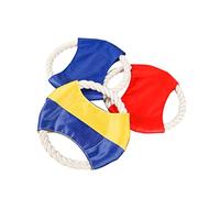 Mipcase 3-piece Cotton Molar Toy Flying Discs for Dogs Pet Training Supplies 18cm Diameter Soft Rope for Outdoor Games Random Color