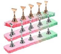 Mipcase 3 Sets Nail Holder Practice Nail Stand Acrylic with Assorted Color Gradient Base Not Easily Deformed Won't Hurt Skin for Professional Salon Use and Beginners Display