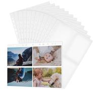 Mipcase 30 Pcs A4 4-Pocket Double-Sided Card Holder Sleeves for Binder, Trading Card Pages Protective Sheets for Baseball, Football, and Photo Albums