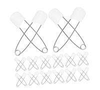 Mipcase 30 Pcs Large White Diaper Pins for Cloth Diapers Multi-Functional Safety Pins for Clothes and Fabric Fastening for Secure Diapering