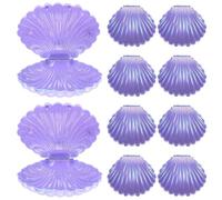 Mipcase 30pcs Purple Plastic Seashell Candy Boxes Small Shell Shaped Containers for Holding Small Jewelry and Chocolates for Birthday Party and Happy Occasions Storage