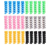 Mipcase 30pcs Silicone Charging Cable Protectors Flexible Small Cord Covers for Phone Charger, Set with Green, Yellow, Black, Pink, Blue, and Grey, Sturdy Wire Sleeves for Electronics
