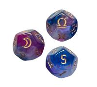 Mipcase 3pcs 12-sided Acrylic Astrology Dice Set Colorful Polyhedral Number Dice for Role Playing Games and Divination Small Multi-sided Luck Game Accessories for Party and Board