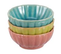 Mipcase 3pcs Ceramic Essential Oil Bowls for Aromatherapy and Facial Mask Blending, Red Green Blue Glazed Porcelain Spa Bowls for Beauty Salon and Esthetician Supplies