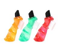 Mipcase 3pcs Mini Denture Cleaning Brush Set, Portable Double-Sided Small Toothbrush for Personal and Household Use, Multi-Color (red, Orange, Green) for Effective Oral Care