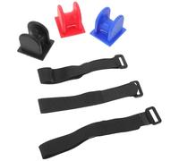 Mipcase 3pcs Portable Fishing Rod Holders U-shape Ground Rod Mounts for Bridge Railings Boat Railings with Protective Design in Black, Red, and Blue for Travel and Seaside Use