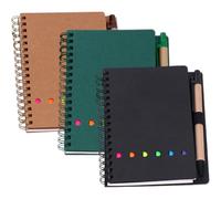 Mipcase 3pcs Portable Spiral Notepad Set with Adhesive Memo Pads, Small Conference Notepad for Students, Learning and Planning Handbook for Office and School Use