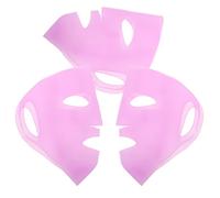 Mipcase 3pcs Reusable Silicone Face Mask Cover, 3d Ear Hook Design, for Sheet Mask and Facial Skin Care, Women, Home Use, Reduces Fine Lines