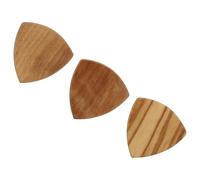 Mipcase 3pcs Triangular Wood Guitar Picks Set, Solid Natural Wood Instrument Plectrum for Acoustic, Electric Bass Guitar Accessories, Suitable for Jazz and Fingerstyle Playing