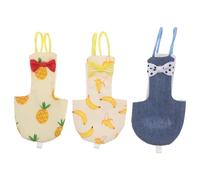 Mipcase 3pcs Washable Bird Flight Suit Parrot Diapers Leakproof Protective Pet Clothes for Parakeet Budgie Cockatiel Outdoor Travel Banana Pattern