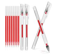 Mipcase 4 Pcs Red Eyebrow Mapping Pen Set with 8 Replacement Refills, Multi-functional Tattoo Mapping Pencil for Precise Brow Design and Skin Art in Professional Tattooing