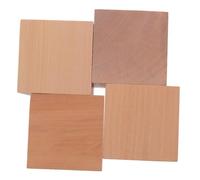 Mipcase 4 Pcs Unfinished Wooden Cubes Blank Wood Blocks for Crafts, Lightweight Khaki Wood Cubes with Smooth Surface to Improve Children's Hands-on Ability