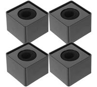 Mipcase 4pcs Black Square Microphone Flag Stations with Logo Cover for Interview Wireless Mic Isolation Cube Holder Suitable for Tv Hosts and Reporters