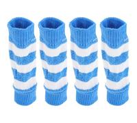 Mipcase 4pcs Blue Striped Pet Dog Leg Sleeves M, Knitted Elbow Protection Socks for Front Legs, Adjustable Paw Wraps for Dogs and Cats, Support Brace for Healing and Injury