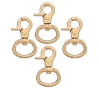 Mipcase 4pcs Brass Swivel Lobster Clasp Hooks 15mm Inner Ring Width 36mm Total Height Metal Spring Snap Keychain Clips for DIY Bag Accessories Leathercraft