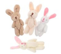 Mipcase 4pcs Bunny Stuffed Animal Mini Plush Rabbit Toy Diy Ornament for Girls Reversible Cuddle Bunny Present Smiling Plush Toy Rabbit Decor