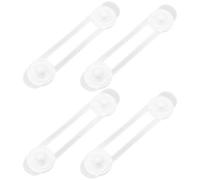 Mipcase 4pcs Child Locks for Cabinets with Flexible Glue, White Snug Fit Safety Locks for Furniture and Refrigerator, Convenient Visibility Design for Childproofing Drawers and Cupboards